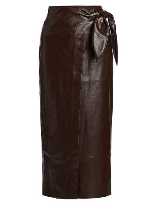 Leather Long Skirt For Women KL 10012