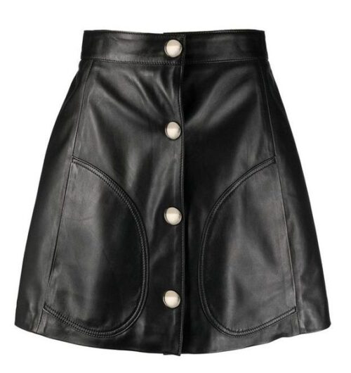 Leather Short Skirt For Women KL 10014