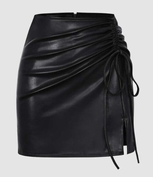 Leather Short Skirt For Women KL 10015