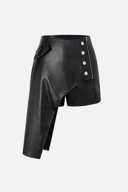 Leather Short Skirt For Women KL 10017